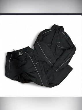 Kith Black Windbreaker Jacket and Track Pants Set with Reflective Piping